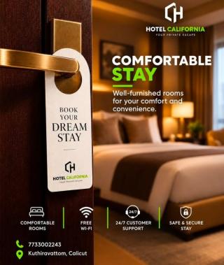 Hotel Room in kuthiravattom calicut,Saty in kuthiravattom calicut,Hotel in kuthiravattom calicut,Rooms in kuthiravattom calicut,Hotel California 