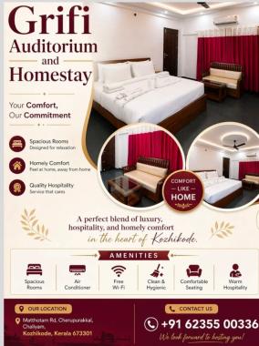 Auditorium in Chaliyam Calicut,Homestay in Chaliyam Calicut,Resort in Chaliyam Calicut,Party Entertainment service Event Function service in Chaliyam Calicut,Grifi Auditorium & Homestay Pvt Ltd 