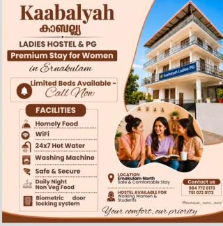  Ladies Hostel  near esi road ernakulam north kochi,Ladies PG  near esi road ernakulam north kochi,Kaabalyah Ladies Hostel & PG