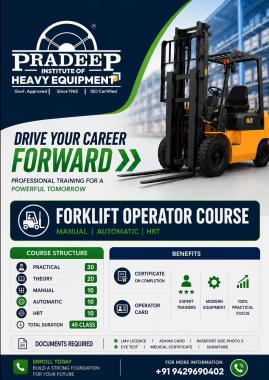 Heavy Equipment Institute in Pachalam, Driving School in Pachalam,JCB Hitachi Crane Excavator  Bobcat Operator Training in Pachalam,Pradeep Driving School and Heavy Equipment Institute Pachalam