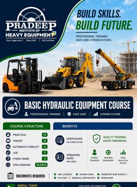 Heavy Equipment Institute in Puthanambalam , Driving School in Puthanambalam ,JCB Hitachi Crane Excavator Bobcat Operator Training in Puthanambalam ,Pradeep Driving School and Heavy Equipment Institute Puthanambalam 