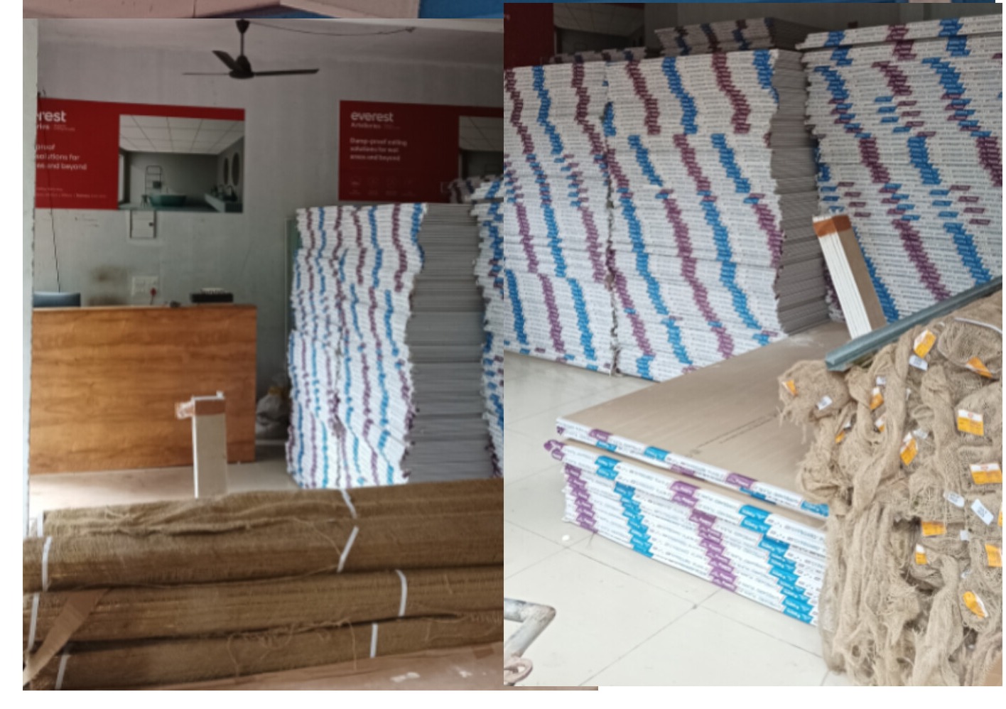 Gypsum board ,Multiwood,Channels :Steel World Kakkuni