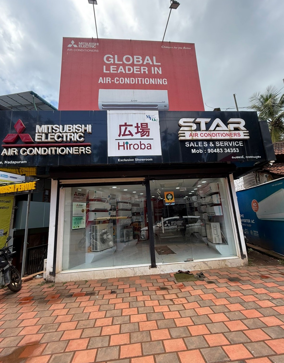 AC sales showroom nadapuram perode, mitsubishi, Panasonic, carrier, gaeneral, star air conditioners 
