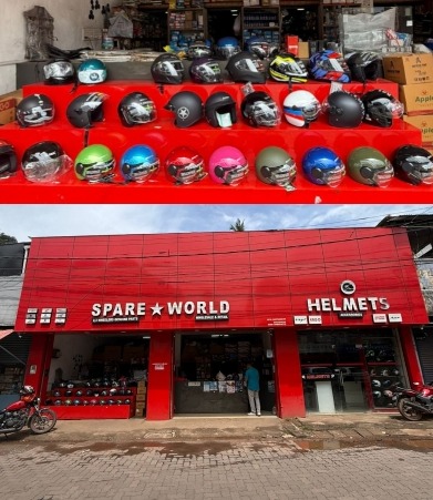 Helmet shop ,Two Wheeler Spare Parts, Bike Accessories Thalassery : Spare World	