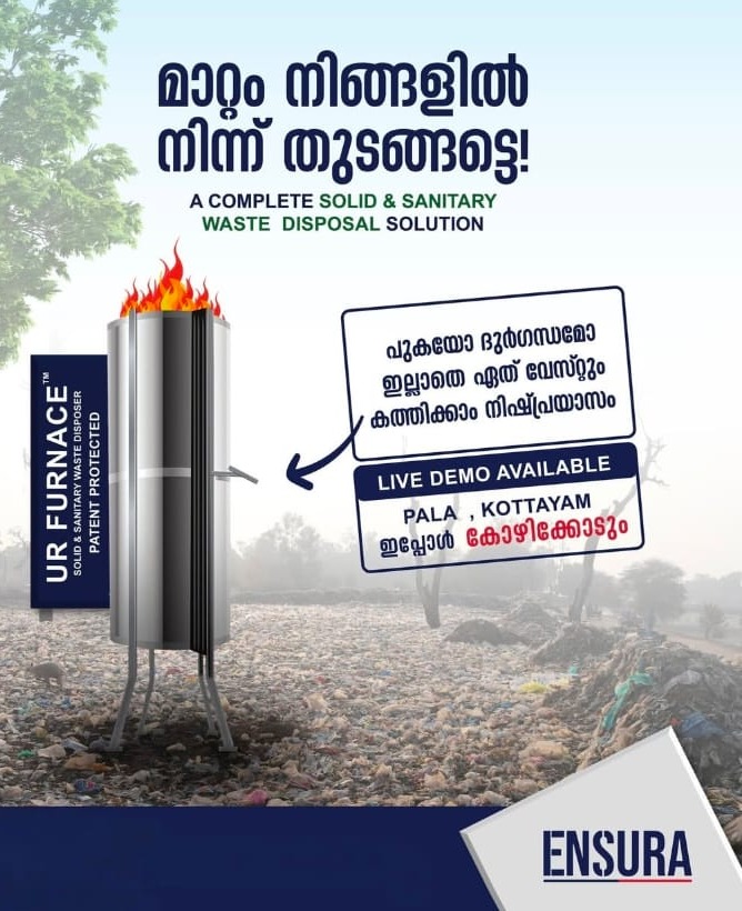 Waste Management Kerala,Waste Disposal Solution Kerala,Ensura UR Furance 