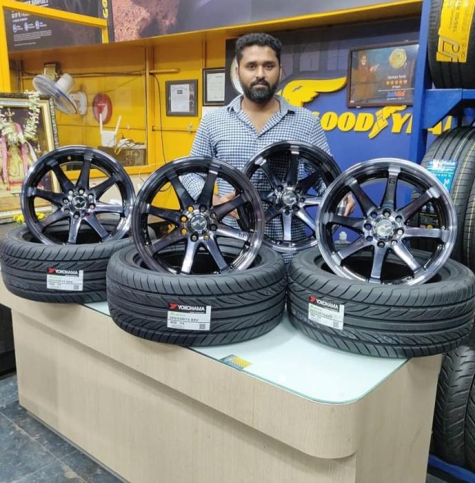 Tyre shop in JP Nagar Bangalore, Alloy wheels dealer  JP Nagar Bangalore, Wheel alignment and car wash  JP Nagar Bangalore, Varman Tyres 