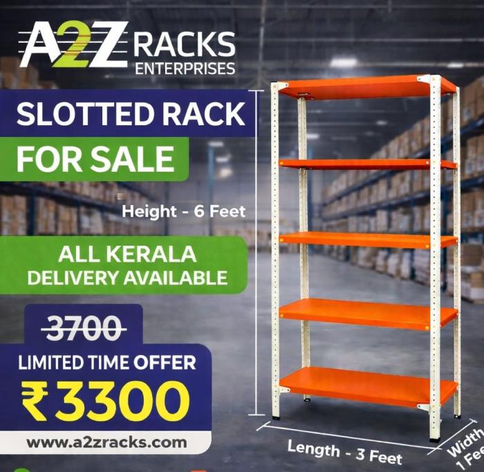 Slotted angle rack manufactureing company in Kerala,metal Storage rack steel shelving rack heavy duty rack storage shelf manufactureing company in Kerala,A2Z racks enterprises 