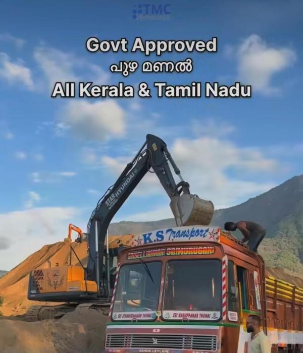 Govt approved river sand suppliers Kerala and Tamil nadu,  TMC Minerals mining company 
