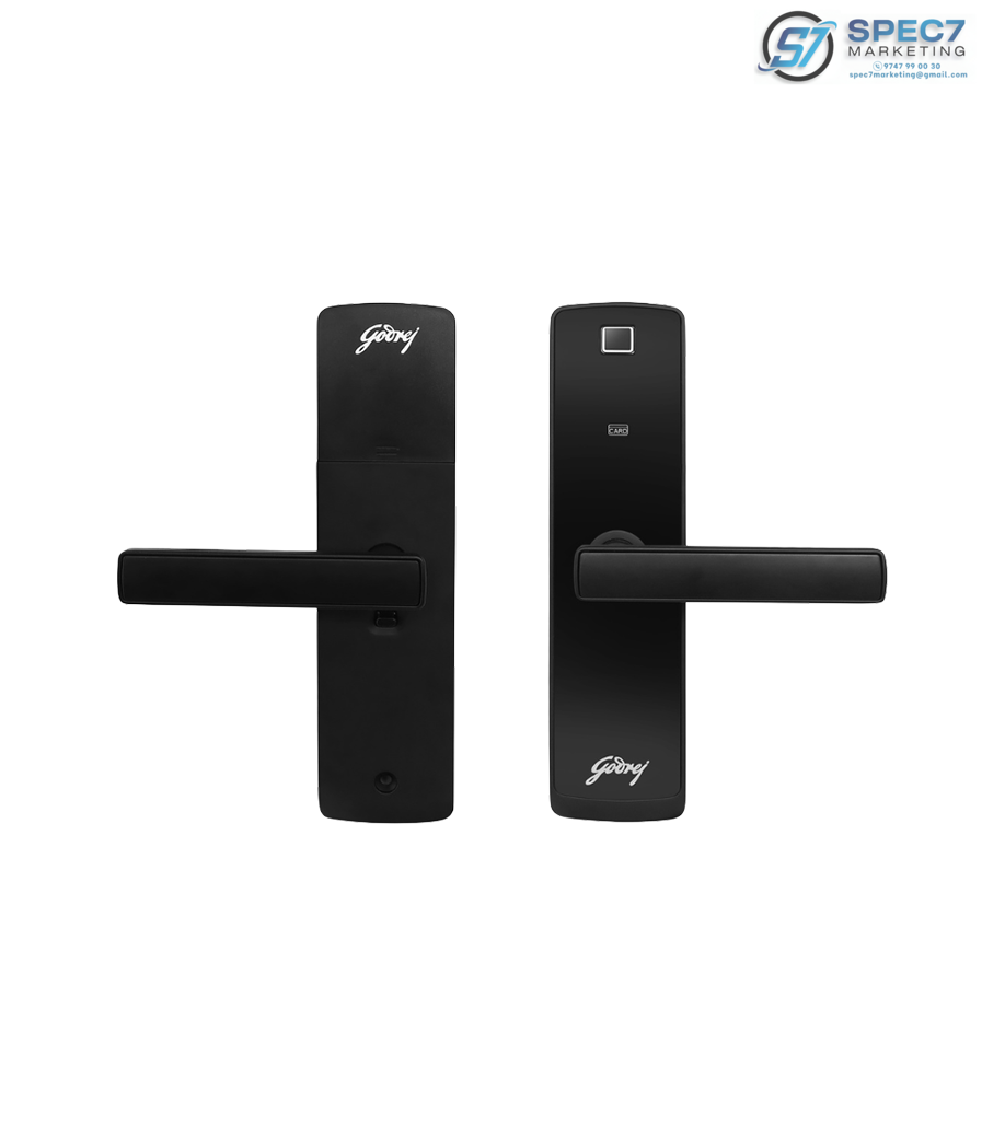Godrej Smart Lock I Catus Connect I Digital Lock for Wooden Door | 5 in 1 Access I WiFi I Fingerprint I RFID Card I PIN Access I Mechanical Key I 3 Strong Locking Dead Bolts