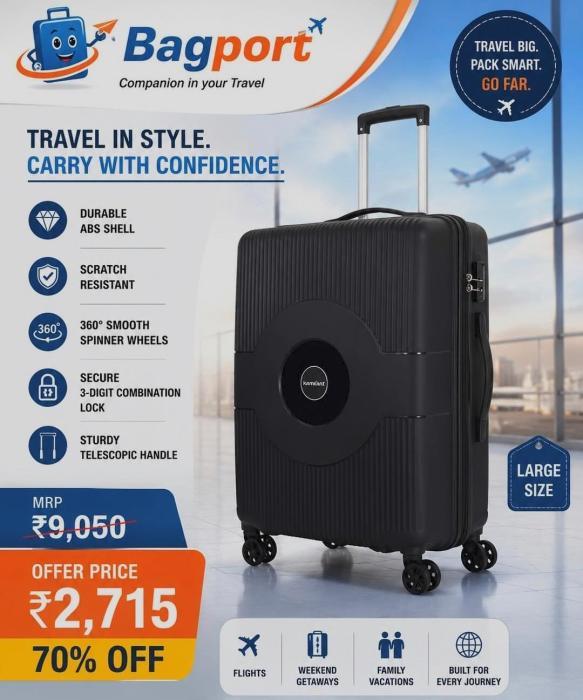Bags shop & ​Luggage store in Cherthala, travel bags shop Cherthala, Bagport 