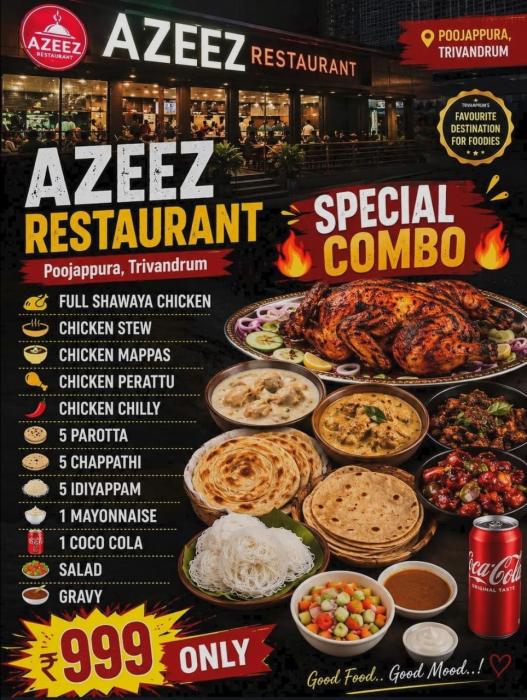 Restaurants in Poojapura Trivandrum, ​Food delivery in Poojapura Trivandrum, Azeez Restaurant 