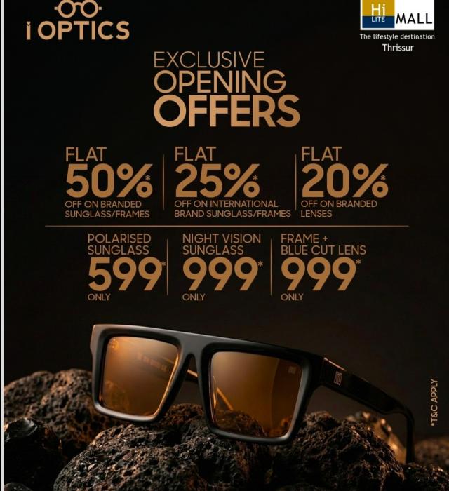 Optician in Hi lite mall thrissur, Optics in Hi lite mall thrissur, Sunglasses Frames Contact Lens in Hi lite mall thrissur, Optics doorstep delivery in thrissur,I Optics