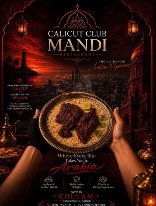 Authentic Calicut style Mandhi in Kollam,Arabian style mandhi in Kollam,Multi cuisine restaurent in Kollam,Calicut club Kollam