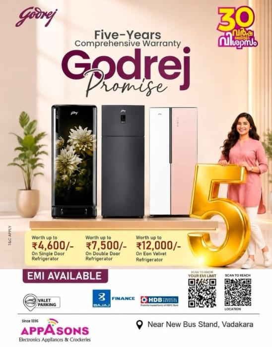  Electronics showroom in edodi vadakara,Home appliances store in edodi vadakara,Crockeries store in edodi vadakara, Appasons Electronics Appliances & Crockeries 