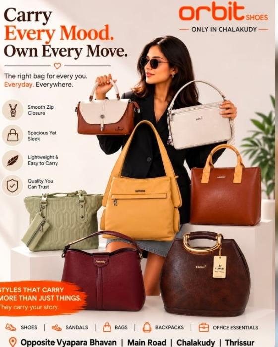 Shoes store in chalakudy,Footwear store in chalakudy,Sandals Bags in chalakudy,Orbit Shoes  