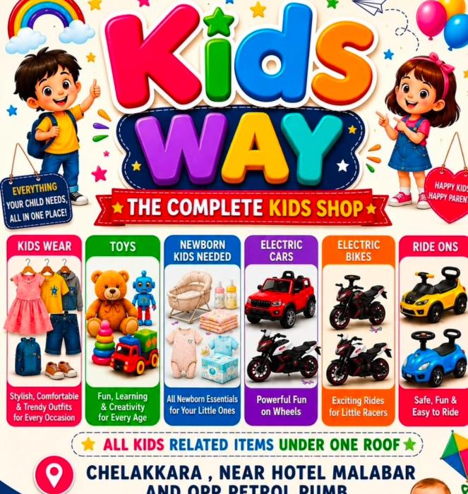 Kids store chelakkara thrissur,Kid toys Baby products Kids clothes in chelakkara thrissur,Kids Way 