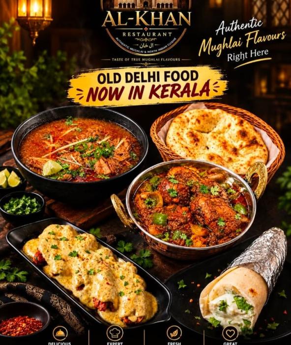 Restaurant in mudickal,Old Delhi food in kerala mudickal, Mughlai cuisine in mudickal, AlKhan Restaurant  