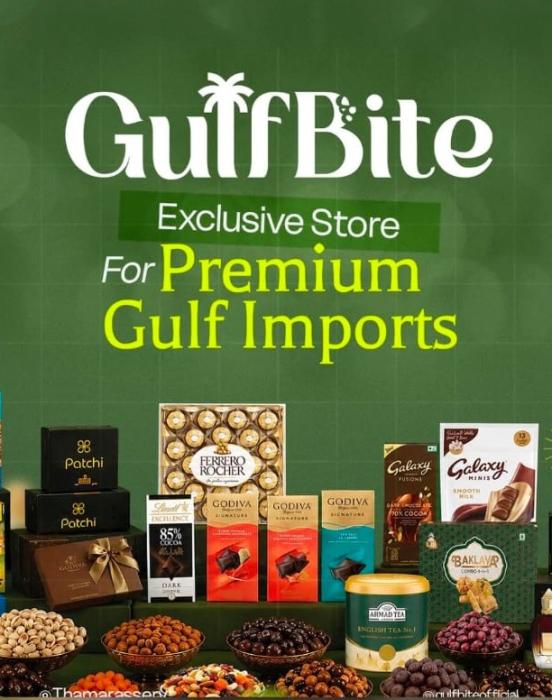 Premium Gulf Imports store in Thamarassery , Dates Nuts Chocolates Toys Watches Bags in Thamarassery,GulfBite 
