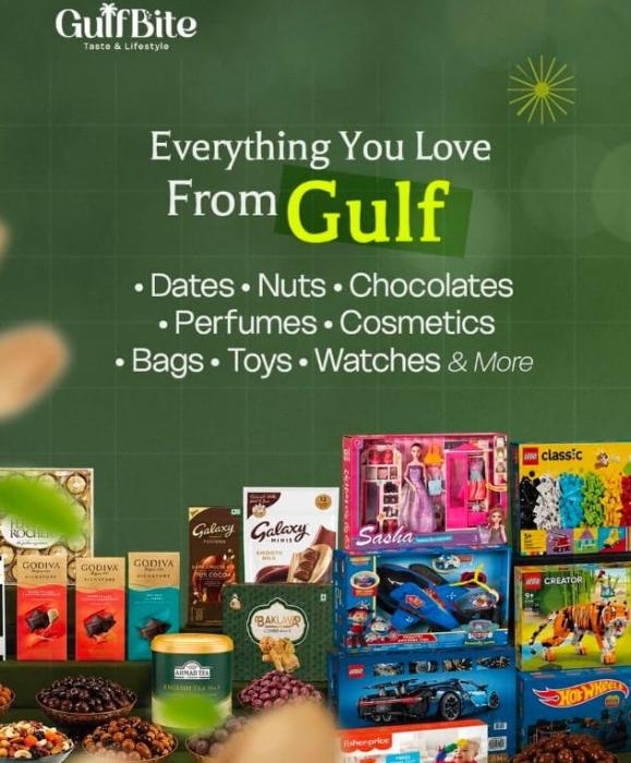 Premium Gulf Imports store in Thamarassery , Dates Nuts Chocolates Toys Watches Bags in Thamarassery,GulfBite 