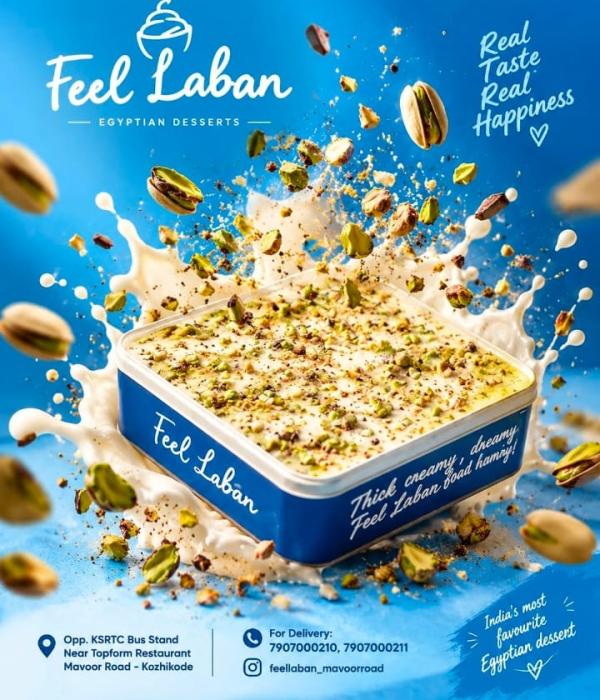 Dessert Shop in Mavoor Road Calicut,Egyptian Desserts in Mavoor Road Calicut,Feel Laban