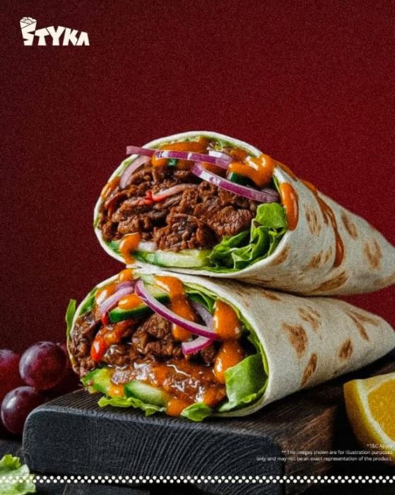Restaurant in calicut,Shawarma spot in calicut,Beef shawarma Kudu rolls in calicut,Styka 