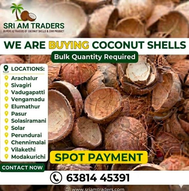 Coconuts buyer in arachalur erode tamilnadu ,Coconut shells buyer in arachalur erode tamilnadu,Coconuts and Coconut shells bulk buyers in arachalur erode tamilnadu, Sri AM Traders 